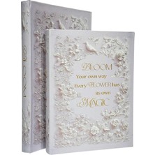 Lara Decor White Birds Kitap Kutu Seti