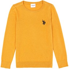 U.S. Polo Assn. Kız Çocuk Hardal Renk Bisiklet Yaka Kazak Uzun Kol Casual Stil