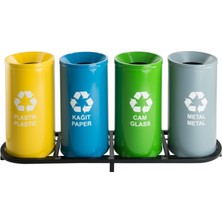 Çevre Endüstri Ürünleri ZK-1005A 4'lü Boyalı Geri Dönüşüm Seti