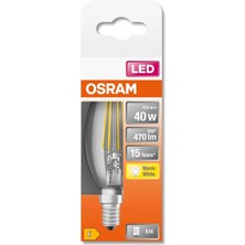 10'lu  LED Value 4W CLB40 Sarı Işık 2700K E14 Duy Filament Mum Buji Ampul