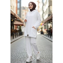 İlkimay.com Çift Cepli Kapüşonlu Ikili Takım 1668 - Beyaz