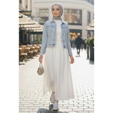 İlkimay.com Basic Cepli Kot Ceket 1670 - Mavi