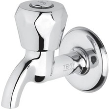 MegaVitrin Tema Klasik Kısa Lavabo Musluğu - Krom Kaplama Çevirmeli Musluk (Aynalı)