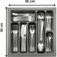 ALMITAL 36x36 Çekmece İçi Antrasit Kaşıklık  Kesim (33x32,5 Cm'e kadar kesilebilir)