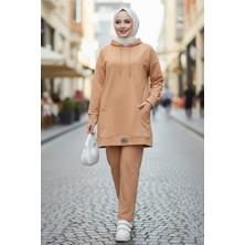 İlkimay.com Çift Cepli Kapüşonlu Ikili Takım 1668 - Vizon