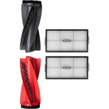 Ropalde Roborock Qrevo Curvx Robot Süpürge Uyumlu Ana Fırça Seti, Hepa Filtre - 4'lü Yedek Parça Seti