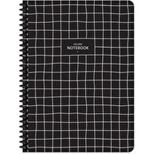Keskin Color Çizgili 16X22 cm 80 Yaprak Plastik Kapak Telli Defter 60 Gram Beyaz Sayfa Coffee
