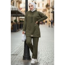 İlkimay.com Çift Cepli Kapüşonlu Ikili Takım 1668 - Haki