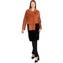 Paolo Framinco PF-011 Gerçek Kuzu Derisi Bayan Uzun Kürk Kaban