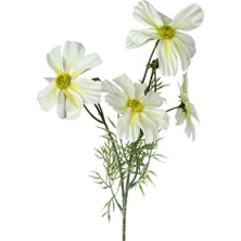 Nettenevime Yapay Çiçek Beyaz Papatya 4çiçekli Uzun Dal 63CM Gerçeksi Doku