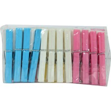 SHC4200 Plastik Çınar Çamaşır Mandalı 24 Adet Karışık Renk ZP-142