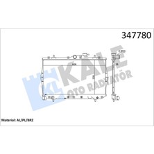 Kale 347780 - Radyatör Brazing Accent 1.3-1.5 95-00 Ac Klimasız Mek 335×598X16