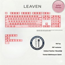 Leaven Mekanik Klavye Tuş Takımı - Keycap Seti- Pembe Şeffaf 118 Tuşlu - Tuş Takımı