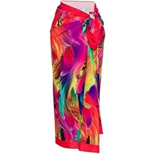 Sailor Moda Hawaii Pareo Renkli Desenli Kadın Ipeksi Dokuma Özellikli Pembe