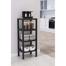 Mutfak Köşesi -Ombeg Dekoratif 4 Katlı Plastik Çok Amaçlı Banyo, Balkon Düzenleyici Saksılık Kitaplık