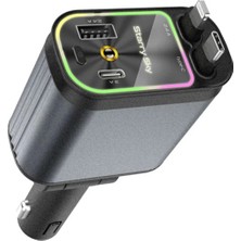 SARVONA 4’ü 1 Arada Çift USB Bağlantı Çakmaklık, Type-C Hızlı Şarjlı 66W,GERI Çekilebilir Araç