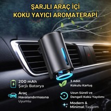 Polham Şarjlı Araç Içi Koku Yayıcı – 200 Mah – 3 Kokulu Kartuş – Ayarlanabilir Koku Modları- Modern Tasarım