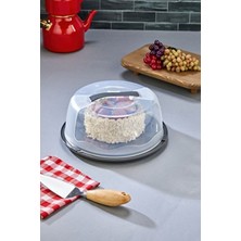 Miningaa 30 cm Kilitli Kapaklı Yuvarlak Pasta ve Kek Fanusu Saklama ve Taşıma Kabı, Pasta-Kek-Kurabiye Için