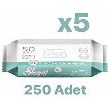 Sleepy Vücut Temizleme Havlusu, Hasta Perine Havlu, Makyaj Temizleme Mendili 5X50 Adet