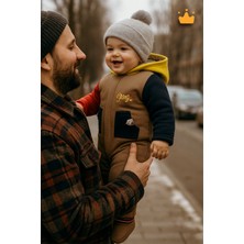 Baby Hola Erkek Bebek Çocuk Tulum Şardonlu Kalın Kapşonlu ve Cepli 12644