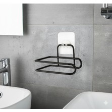 Viatom Yapışkanlı Siyah Tekli Tuvalet Kağıtlığı Wc Kağıtlık Tutucu