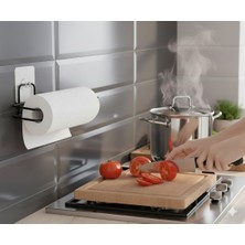 Viatom Yapışkanlı Siyah Tekli Havlu Kağıtlığı Havlu Kağıtlık Tutucu