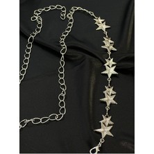 Fiori Yıldızlı Zincir Detaylı Kadın Kemeri Bel Kemeri,elbise Kemeri,etek Kemeri,pantolon Kemeri