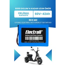 Electroll Rks M2 Uyumlu Batarya (Standart Kapasite) Lifepo4 60V 42AH Elektrikli Motorsiklet Bataryası