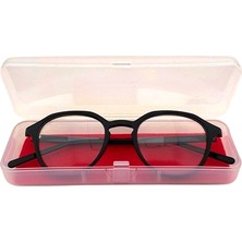 Optic Plus Şeffaf Plastik Gözlük Kutusu (Kurum Kutusu) Kırmızı
