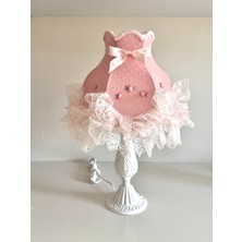 Luluavizem Patentli Gül Işlemeli Dantelli Abajur Çocuk Bebek Genç Odası Hediyelik