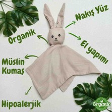 Organik Müslin Uyku Arkadaşı Tavşan - %100 Pamuk El Yapımı Bebek Uyku Oyuncağı