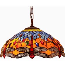 Home London Breeze L30709 El Yapımı Dragonfly Tiffany Style Sarkıt Avize 16 Inç