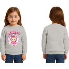 Sedirli Unisex Labubu Baskılı Çocuk Swaetshirt 3 Iplik Şardonlu