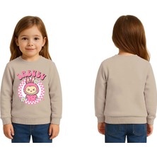 Sedirli Unisex Labubu Baskılı Çocuk Swaetshirt 3 Iplik Şardonlu