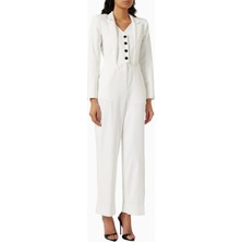 Notebook Paolo Jumpsuit, Geniş Paça ve Düğmeli Terry-Rayon Tulum, Şık ve Modern Tasarım