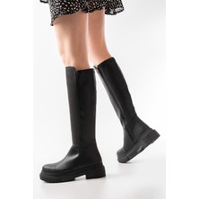 Zerenyus ZRİN-812-300 Premium Siyah Fermuarlı Günlük Kadın Çizme