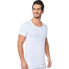 Tutku Elit 0 Yaka Dokuma Kumaşlı Erkek Fanila 3'lü Paket 2XL Kalıp Beyaz Renk