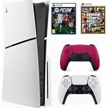 Sony Playstation 5 Slim CD CFI-2016 En Yeni Versiyon + 2.dualsense Kırmızı  FC26 +GTA5(İTHALATÇI Garantili)