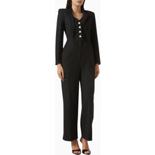 Notebook Paolo Jumpsuit, Geniş Paça ve Düğmeli Terry-Rayon Tulum, Şık ve Modern Tasarım