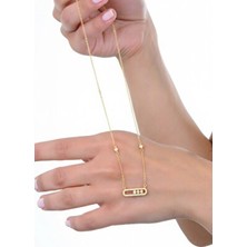 Söğütlü Silver 925 Ayar Gümüş Kolye Altın Kaplama Hareketli Zirkon Taşlı Umut Işığı Kapsül Kolye SGTL12965GOLD