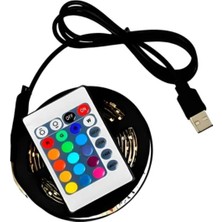 Tedaks 2 Metre Kumandalı USB LED Şerit Işık – Renk Ayarlı Dekoratif Ortam ve Ambiyans Aydınlatması