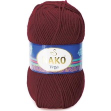 Nako Vega (5 Adet) 1576 Bordo Renk El Örgü Ipliği