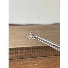 Aida Jewelss 316 L Cerrahi Çelik Tek Taş Dokuz Top Çelik Kıkırdak Piercing