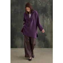 HE-QA Uzun Polo Yaka Kazak Menekşe