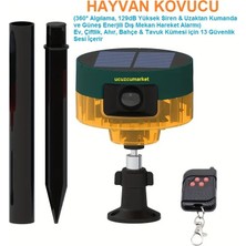 Hayvan Kovucu (Güneş Enerjili-Uzaktan KUMANDALI-360° Algılama 129DB Yüksek Siren-Hareket Algılama)