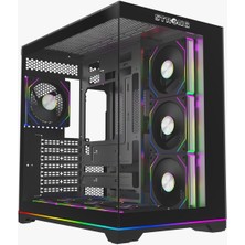 Strong Balerion 7x 120 mm Fanlı Argb Kumandalı Şerit Ledli Atx Akvaryum Siyah Gaming Bilgisayar Kasası (Powersız)