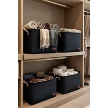 PH Prendi Home 4`lü Büyük Boy Dolap Içi Çamaşır Çocuk Odası Oyuncak Düzenleyici Katlanır Saklama Sepeti