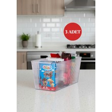 Okyanus Home 3 Adet Kapaksız Midi Buzdolabı Organizeri ve Saklama Kabı 4500ML