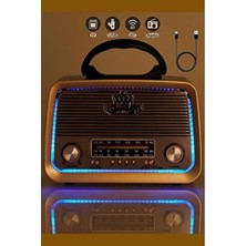 Lazım Shop Ahşap Nostalji Görünümlü Radyo Fenerli Bluetoothlu Usb-Sd Card Mp3 Nostaljik Radyo