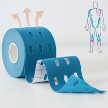 Boldy Delikli Kinesio Sporcu Bandı - Perfore Kinesiotape Bantlama - Sakatlık Bandı - Kinesio Bant - Kinezyo Bant - Yüz Germe - Boob Tape - Kinesiotape 5CMX5M.